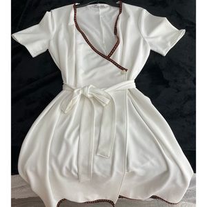 White Dress- Red/Blk details